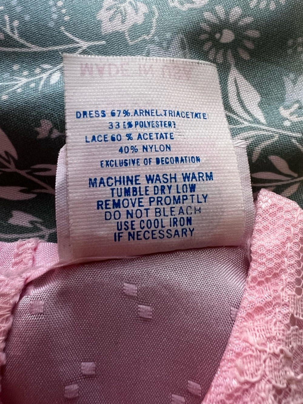 Vtg 80s Arlene Airess Pink Lace Party Dress ILGWU Made in USA 7 - Picture 6 of 7